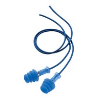 Honeywell FDT-30 Howard Leight Multiple Use Fusion 4-Flange Blue Thermal Plastic Urethane Detectable Corded Earplugs With Transl